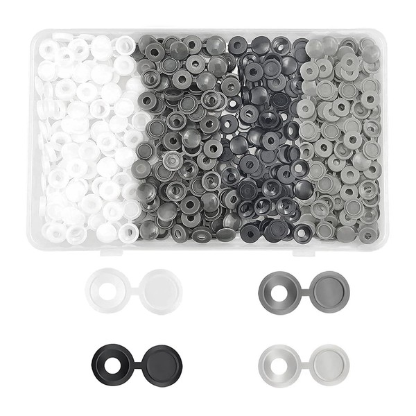 Pack of 360 Screw Cover Caps, High-Quality Plastic Folding Screw