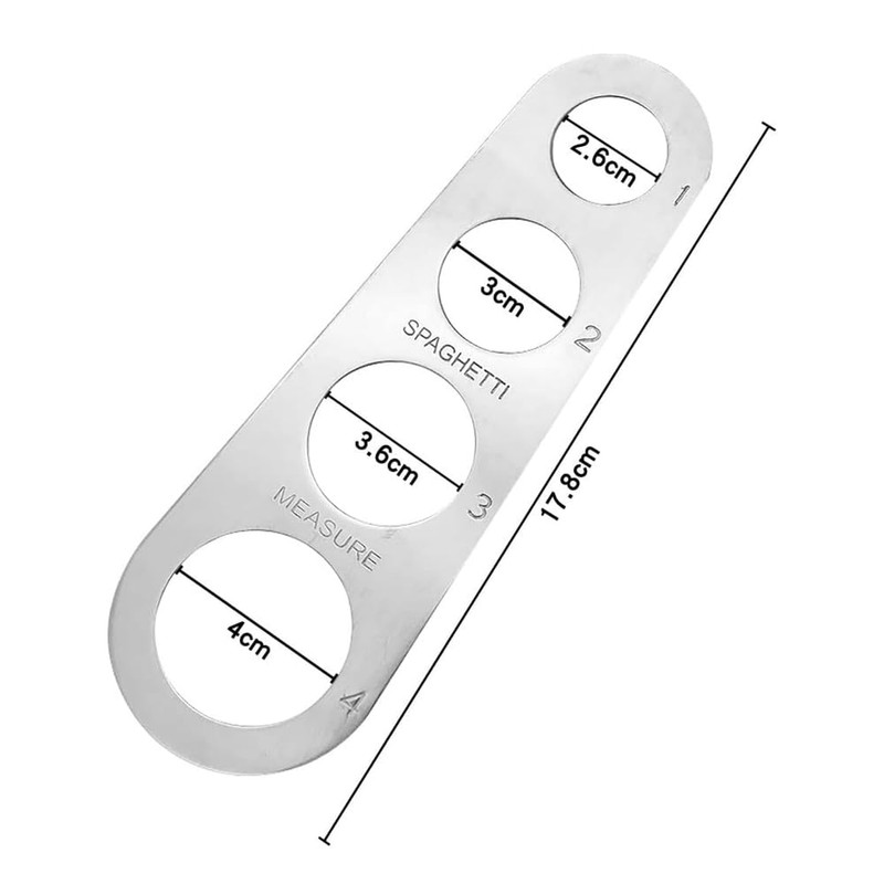 FONGKNOX 2 Pcs Stainless Steel Pasta Measurer with 4 Measuring