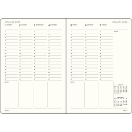 LEUCHTTURM1917 367839 Weekly Planner Medium (A5) 2024, 12 Months, Black, English
