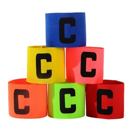 GSHLLO 6 Pcs Adjustable Football Basketball Player Bands Elastic Soccer Captain Armband Captain Arm Bands Wristband Team Sports Accessories for Adult Youth Kids Multicolor