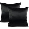 Black - Heavy Satin Throw Pillow Cover - 20 x
