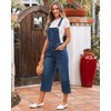 luvamia Bib Overalls Women Capri Wide Leg Jeans Jumpsuit Button