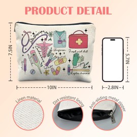 KBRCT Medical Assistant Accessories Makeup Bag for Women, Medical Assistants Week Appreciation Gifts, Nurse Gifts Cosmetic Bag for Purse, Nursing Stuff Makeup Zipper Pouch