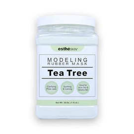 estheSKIN No.109 Tea Tree Peel Off Type Modeling Rubber Mask Powder, Jar with Measuring Spoon, For Facial Skin Care, 850g (30oz)