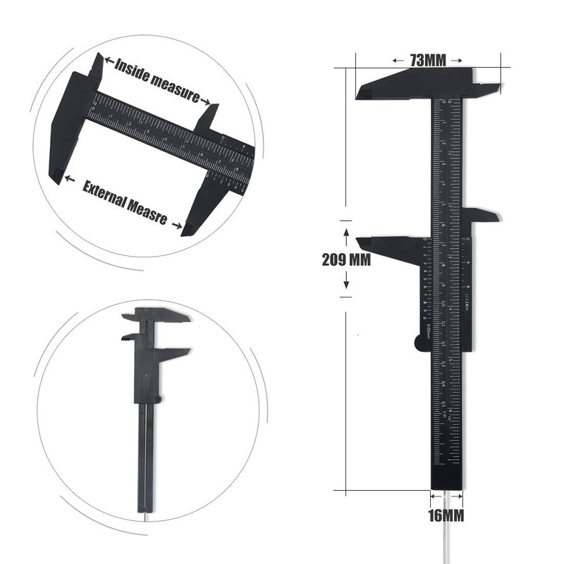 Set of 4 Ofkpo 150 mm Plastic Calliper