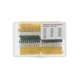 22 Values * 10 Pieces 1/4W 0307 Color Ring Inductor 1.0uH 1.5uH 2.2uH 2.7uH 3.3uH 4.7uH 5.6uH 6.8uH 10uH 15uH 22uH 33uH 47uH 56uH 68uH 100uH 150uH 220uH 330uH 470uH 680uH 1mH