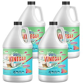 Cleanaroo 20 Percent Concentration Vinegar, All-Natural Multipurpose General Cleaner, 4 Gallons (1 Gallon, 4 Pack)