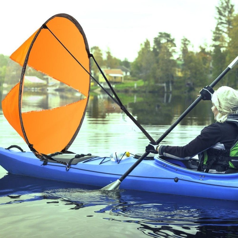 Kayak Wind Sail, 42inch Portable Folding Downwind Wind Sail Kit
