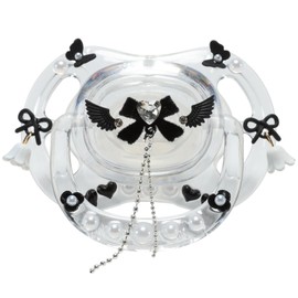 CutiePlusU Large Size Pacifier DIY Handmade Wings of Light Crystal White
