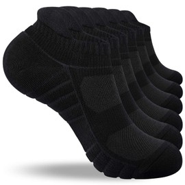 Benirap Mens Tranier Socks Cushioned Running Socks, Anti-Blister Cotton Ankle Sports Sock for Men Women Low Cut Breathable Athletic Sock(6 Pairs)