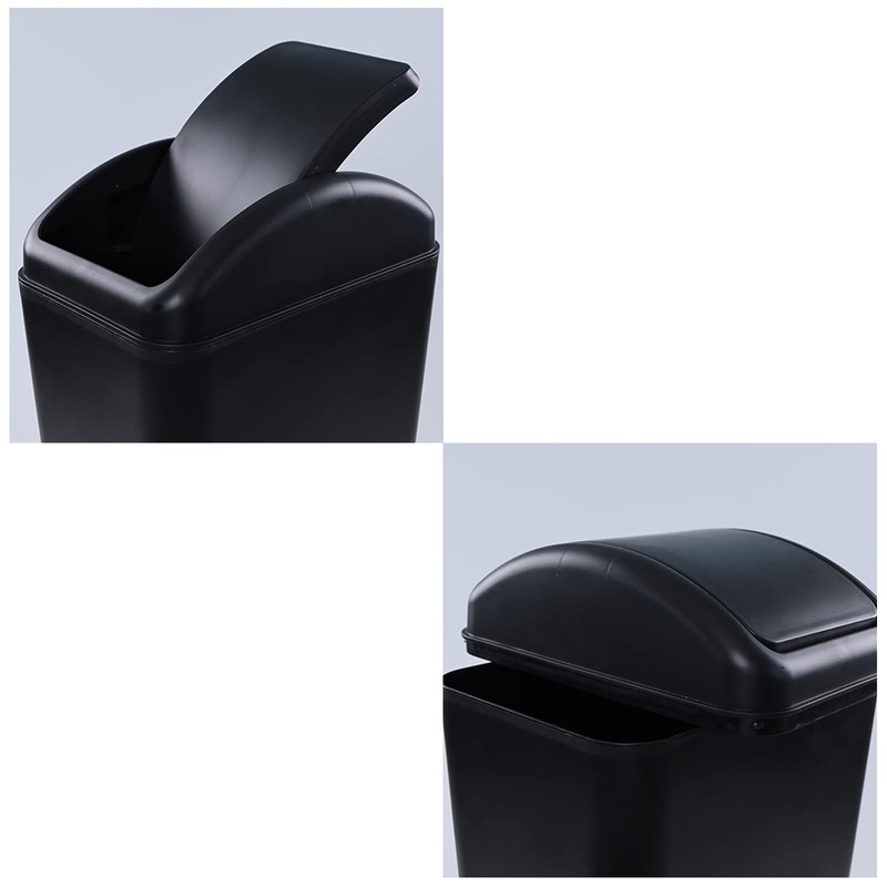 Jandson 14 L Slim Kitchen Garbage Can with Lid, Black