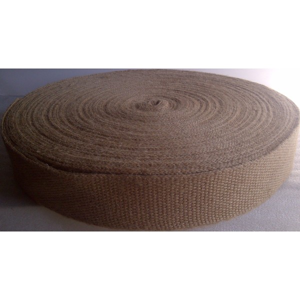 2" Wide Natural Jute Webbing with no stripe (72 yard roll)