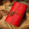 Vintage Dark Red PU Leather Cover Loose Leaf Blank Notebook