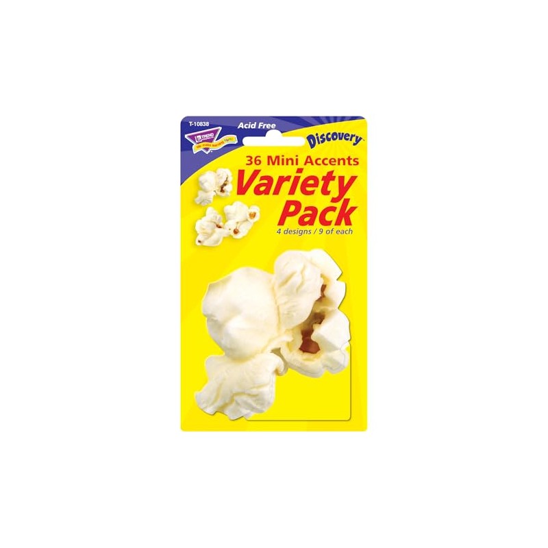 TREND Popcorn Mini Accents Variety Pack, Classroom Bulletin Board Cut