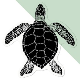 'Sea Turtle Top View' Clear Sticker Decal – Waterproof Film for Windows, Cars, Walls & Crafts, Medium (100mm) (DC00140661)