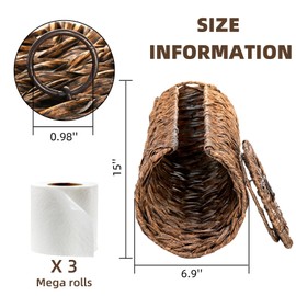 WRINGKIT Toilet Paper Holder Stand, Free Standing Toilet Tissue Roll Storage Rack with Lid, Waterproof Tissue Organizer Shelf Basket for Bathroom Accessories, Under Sink