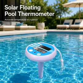 Solar Floating Pool Thermometer for Swimming – Waterproof LCD Temperature Monitor for Pools & Spas