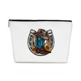 Funny Western Makeup Bag, Western Gifts, Western Accessories for Women, Vintage Cowgirl Cosmetic Bag for Women Sister Boss Western Lovers Mom Birthday Christmas Friendship Travel Toiletry Bag