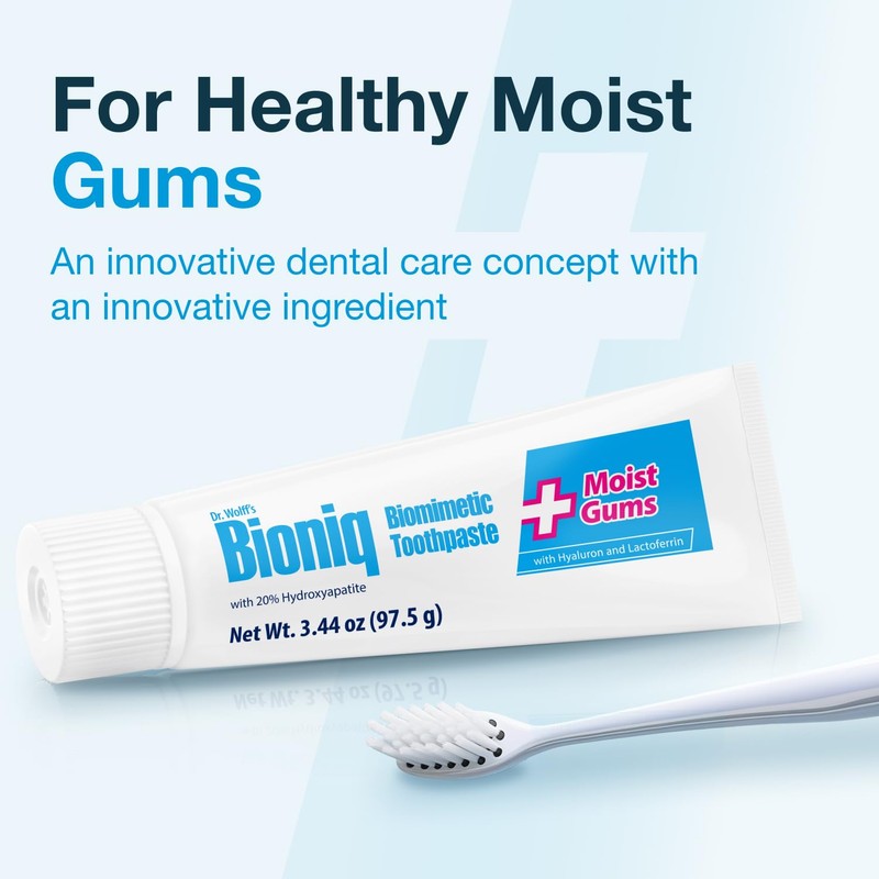 Bioniq Moist Gum Toothpaste with 20% Hydroxyapatite, Fluoride Free Toothpaste,