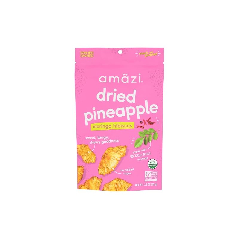 Amazi, Dried Fruit Pineapple Moringa Hibiscus Organic, 2.3 Ounce