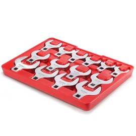 BULLTOOLS 1/2" Drive Jumbo Crowfoot Wrench Set,14-Piece SAE Crows Foot Wrench Set 1-1/16" to 2" Chrome Vanadium Steel Big Crowfoot Wrench