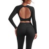 SUUKSESS Women 2 Piece Open Back Seamless Workout Sets Scrunch