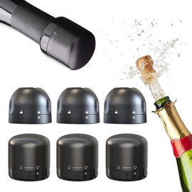 Champagne and Wine stoppers, (6Pack) SunDiao Champagne and Wine Sealer, Reusable Silicone Leakproof Champagne & Wine Stoppers, Keep Champagne and Wine Fresh