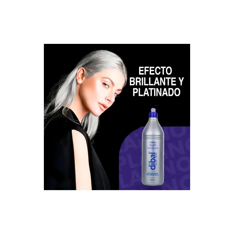 Shampoo Dibal Silver Intensifica Tono Cabello Plateado 1 Lt