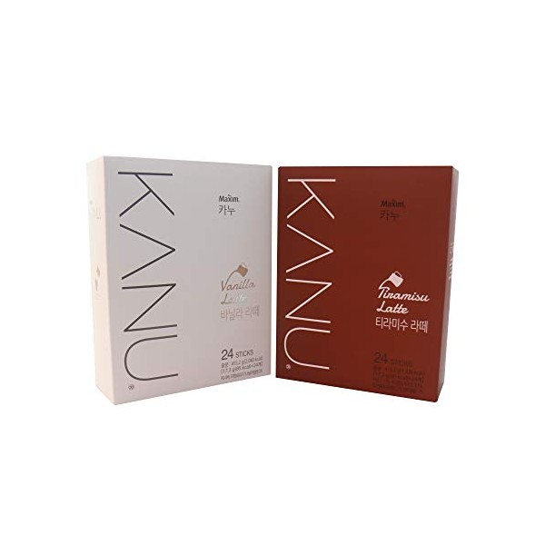 Maxim KANU Tiramisu Latte 24 Sticks, Vanilla Latte 24 Sticks
