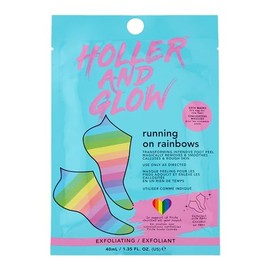 Holler and Glow Running On Rainbows, Exfoliating Printed Foot Masks