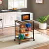 Mr IRONSTONE Microwave Cart 23.7'' for Small Space, 3-Tier Microwave