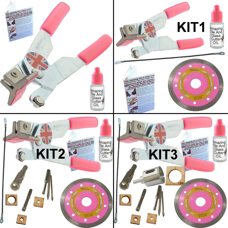 Tile Cutter Hand Tool Kit 3 Left Handed Porcelain Drill