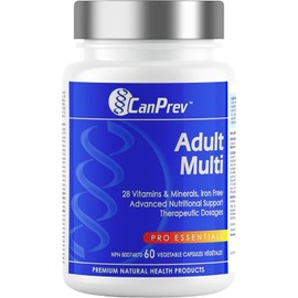 CanPrev Adult Multi, 60 V-Caps 30-Day Supply - Non-GMO and Gluten-Free - High-Potency Multivitamin and Multi-Mineral Formula - Iron-Free - Easy to Digest - Complete Daily Vitamins and Minerals