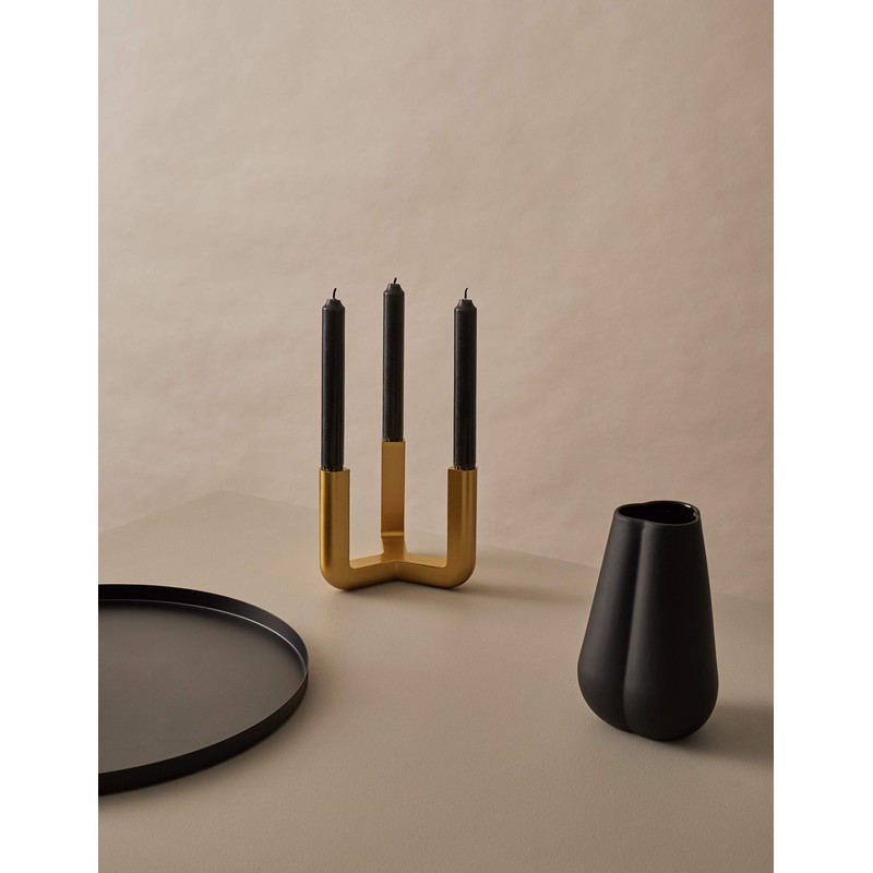 Cooee Design Clover 11cm Black Ceramic Vase 7 cm