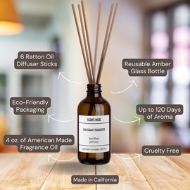 Reed Diffuser Set | Coconut Lime & Verbena Scented Reed Diffuser Sticks | 4oz Enhanced Scent Diffuser Fragrance Oil for Bedroom Bathroom Home Décor (Coconut Lime Verbena, 4oz Reed Diffuser Set)