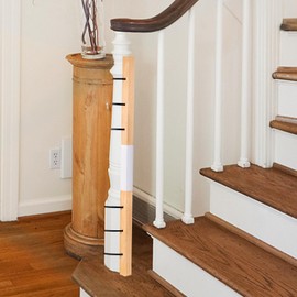 No Hole Stairway Baby Gate Adapter-1Pcs Solid Wood Extra Tall Universal Banister Adapter Kit for Round & Square Banister Gates up to 37in