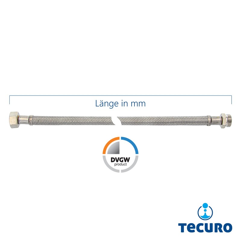Reinforced Hose DN 13-1/2 ÜWM x 1/2 Male x 1500