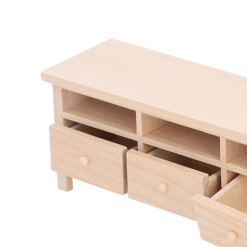 Miniature TV Cabinet Simulation Drawers Design Decorative Wooden Furniture Model
