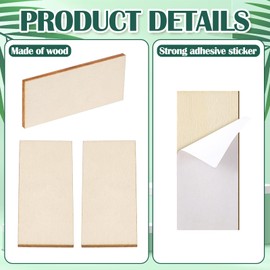 Weysat 8 Pcs 1" x 2-1/4" Door Edge Hole Filler Plates with Double Sided Tapes, Deadbolt Cover Blank Strike Plates for Exterior Doors Lock