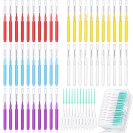 Zopeal 250 Pcs Interdental Brush for Braces Disposable Braces Flossers Dental Picks Floss Toothpick Dental Teeth Flossing Head Oral Hygiene Flosser Toothpick Soft Cleaning Tool (Stylish Color)