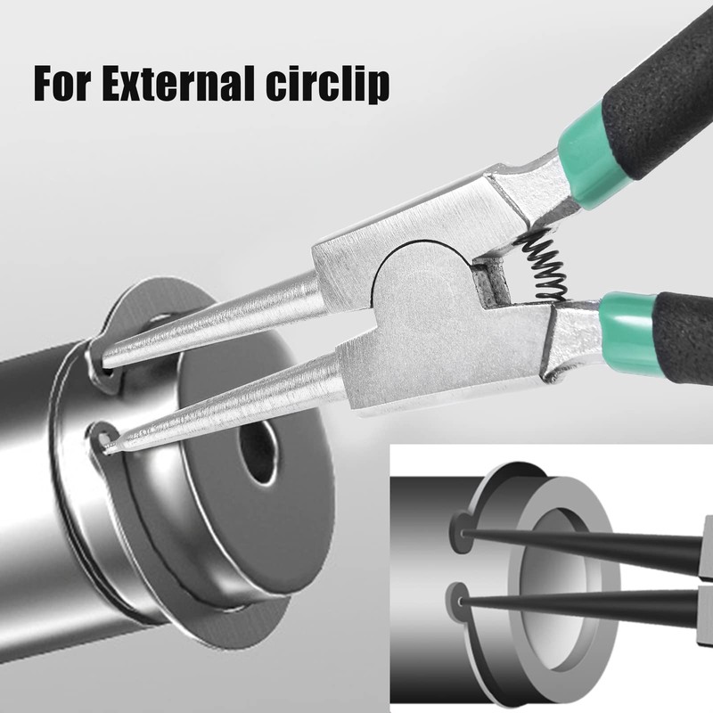 7" inch Circlip Pliers Set 4pcs Heavy Duty Internal/External Snap