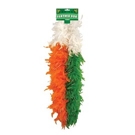 Irish St. Patrick's Day Tri Colour Designed Feather BOA With Glitter, 150cm In Length