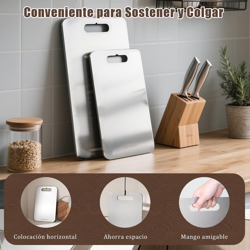 Tablas de cortar acero inoxidable 304 – Juego 3 tamaños