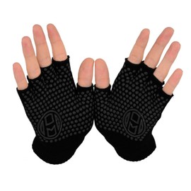Mato & Hash Yoga Pilates Fingerless Exercise Grip Gloves - Blackout Pack of 3