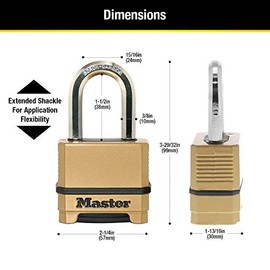 Master Lock Candado Magnum, Cerradura de Combinación, de 5.08 cm de Ancho, M175XDLF