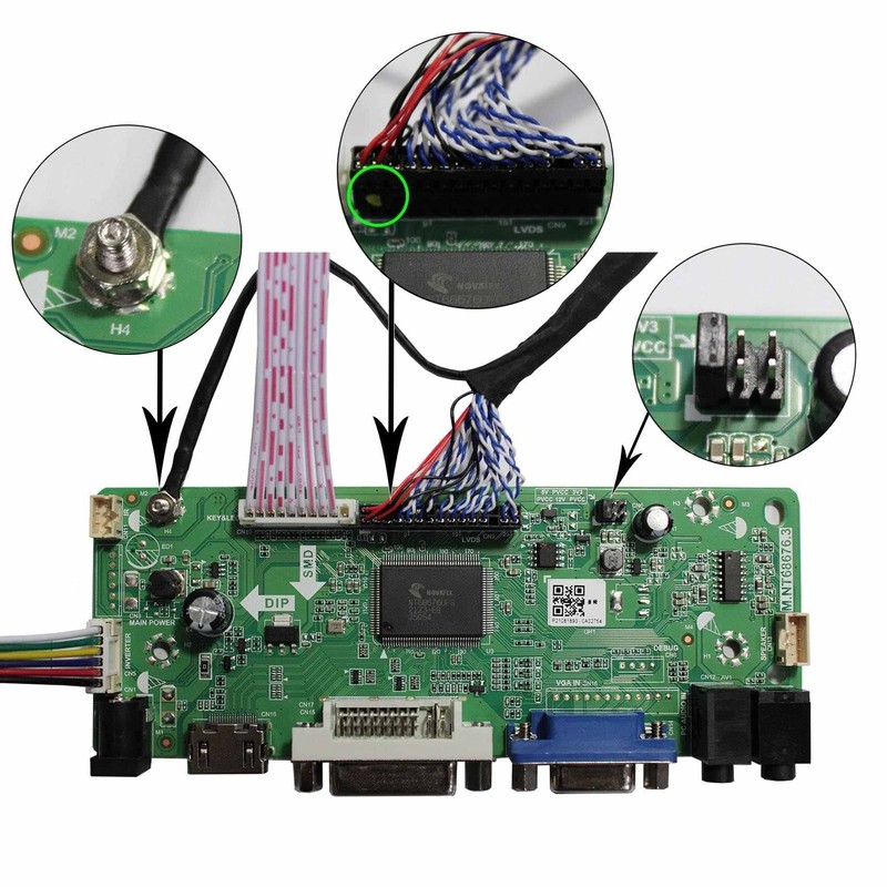 VSDISPLAY DVI VGA Audio LCD Controller Board Fit for 17