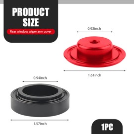 waswale 1 PC Car Rear Windshield Wiper Arm Cover, Durable Aluminum Alloy Rear Window Wiper Arm Cap, 30-40 mm Glass Hole Cover, Compatible with Honda Civic (Red)