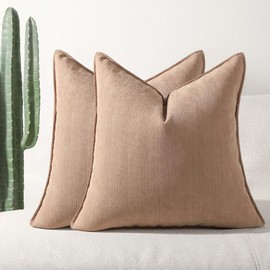 Decorative Pillow Covers Pack of 2, Soft Chenille Luxury Couch Throw Pillow Covers 45x45cm Square Solid Dyed Cushion Covers Elegant Farmhouse Pillow Case for Couch Sofa Bedroom Living Room Home Decor