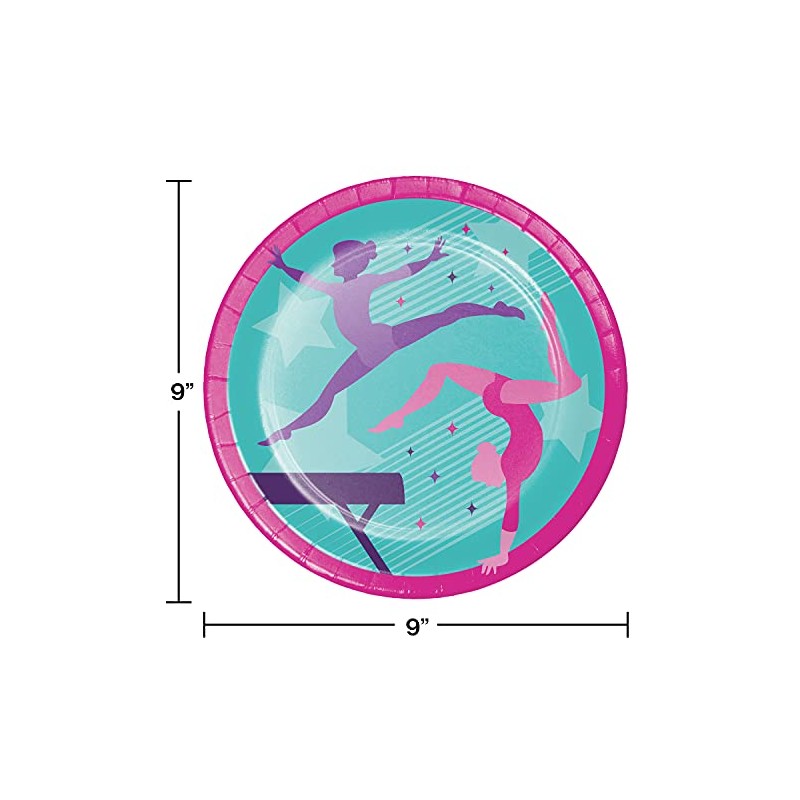 Trendware Gymnastics Party Paper Plates, 24 Count