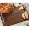 RITE LITE Challah Serving Tray, Acacia Wood, Silver Handles, 16x10,